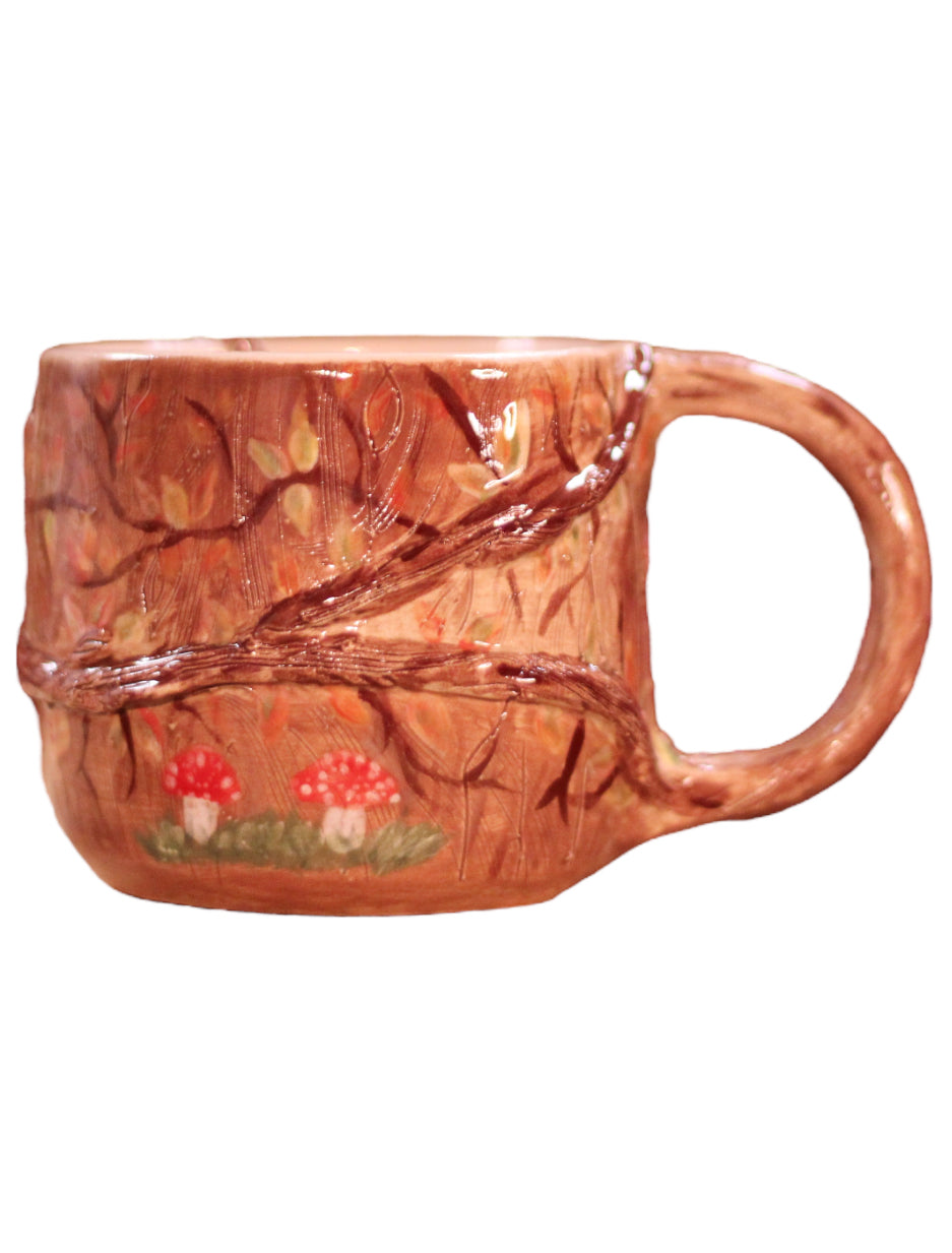 Mug tronc d’arbre et champignons